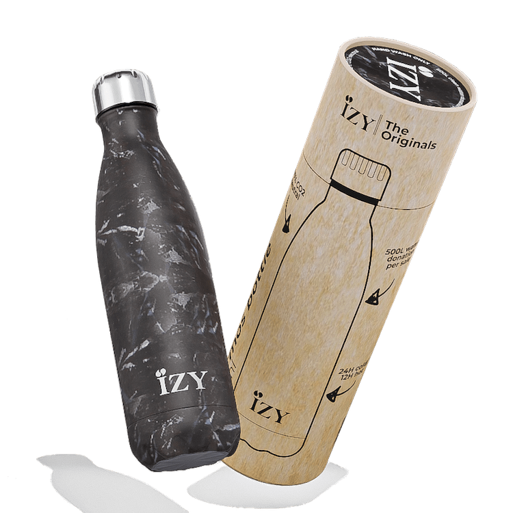 IZY Bottle - Marmer Zwart 500ML Original Collectie Thermosfles IZY Bottles 