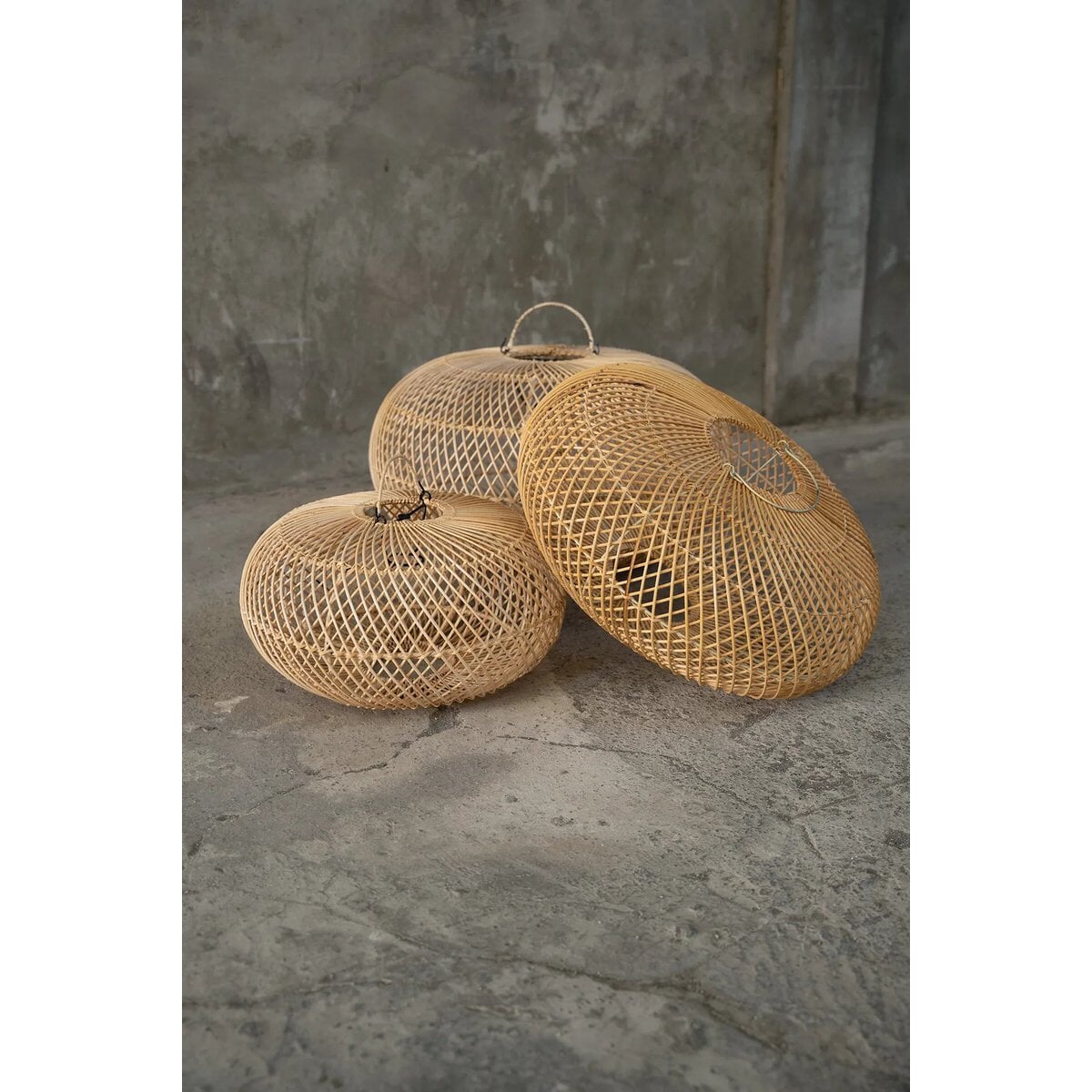 Wholly Rotan Hanglamp - Natuurlijke Bol - 60x60x40 cm - Armaturen Los Lampenkap Bazar Bizar Living 