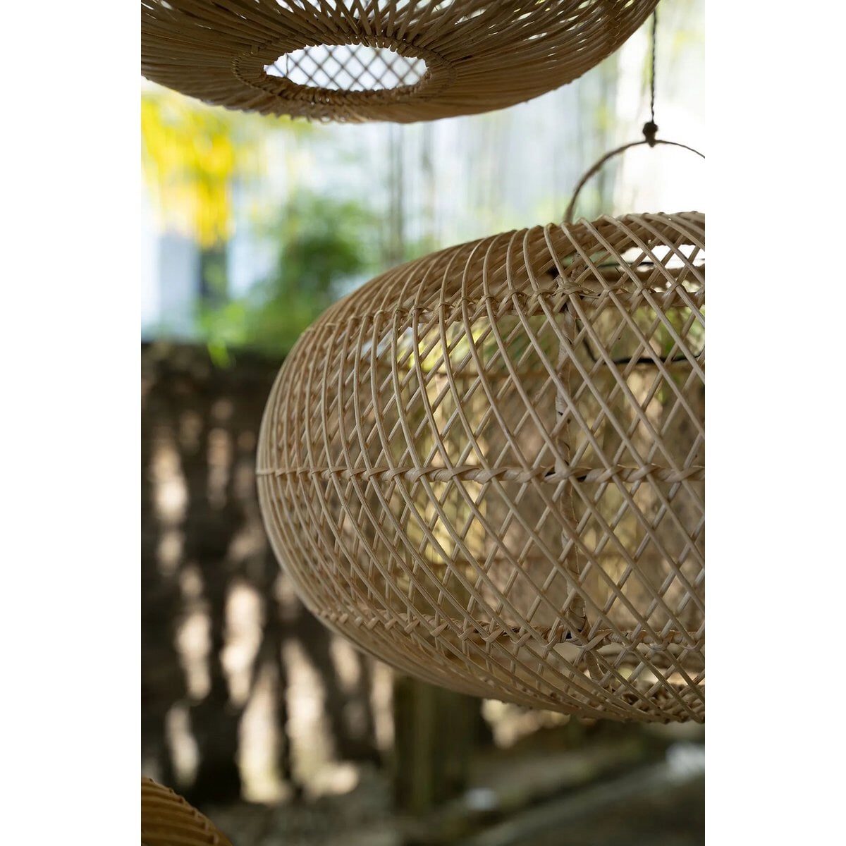 Wholly Rotan Hanglamp - Natuurlijke Bol - 60x60x40 cm - Armaturen Los Lampenkap Bazar Bizar Living 