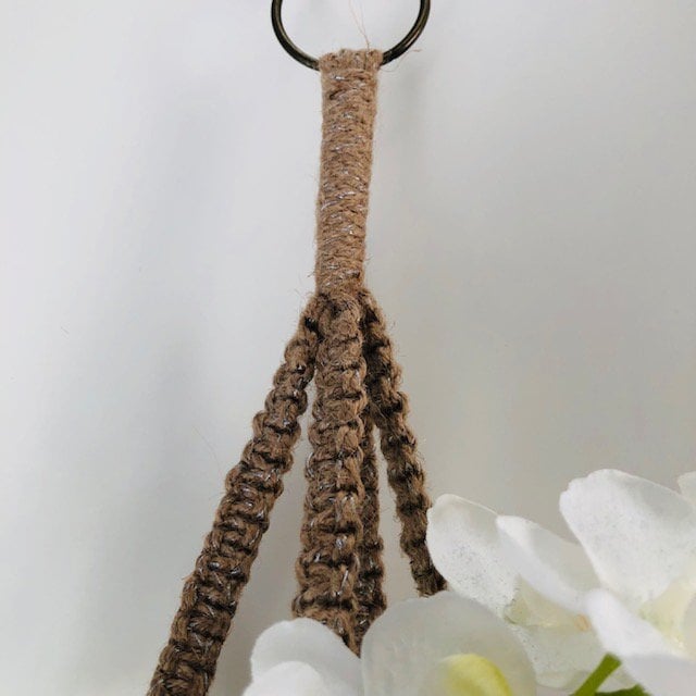 Plantenhanger macrame jute met zilverdraad Plantenhanger Luna-Leena 