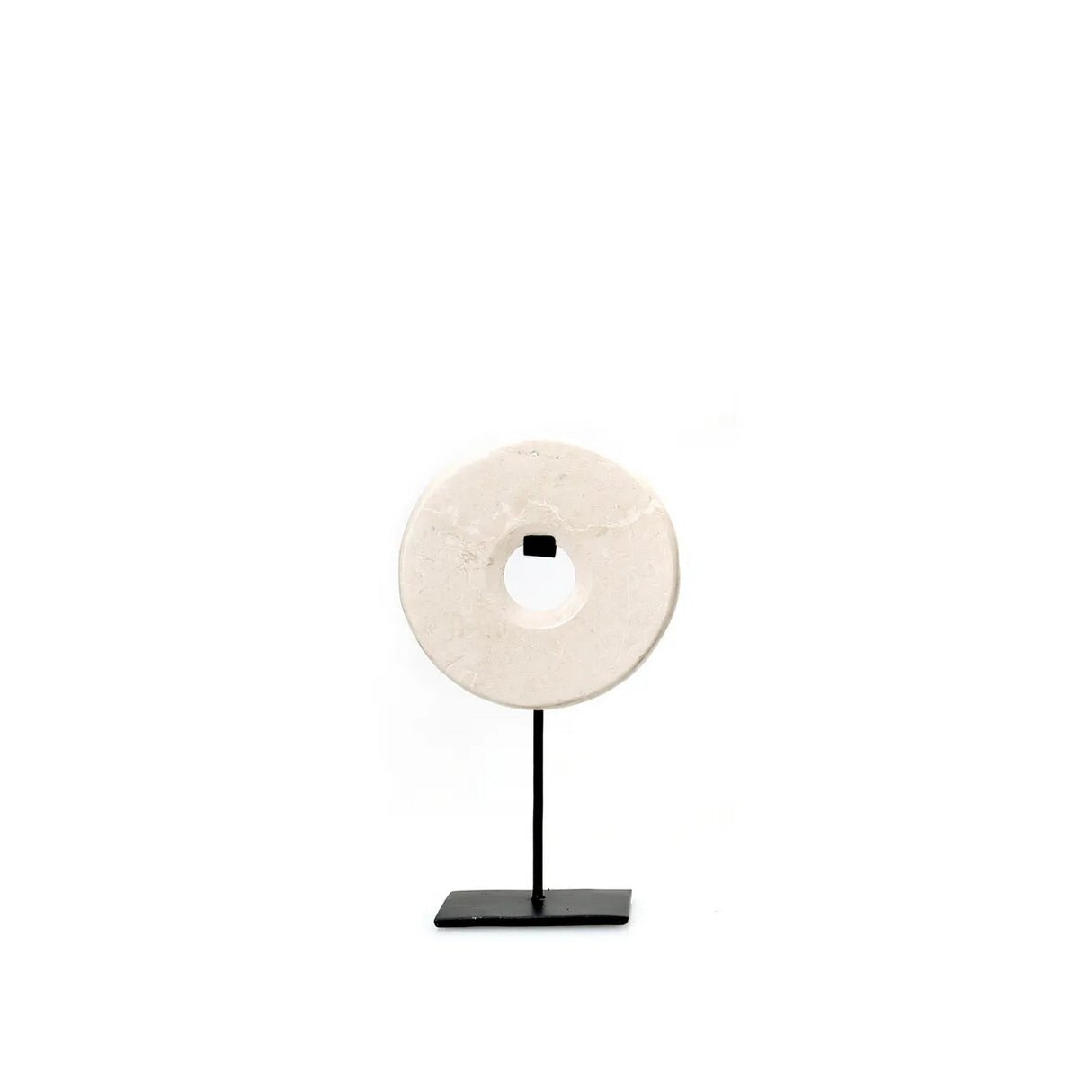 The Marble Disc on Stand - Wit - S Decoratie Bazar Bizar Living 