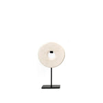 The Marble Disc on Stand - Wit - S Decoratie Bazar Bizar Living 