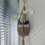 Plantenhanger macrame jute met zilverdraad Plantenhanger Luna-Leena 