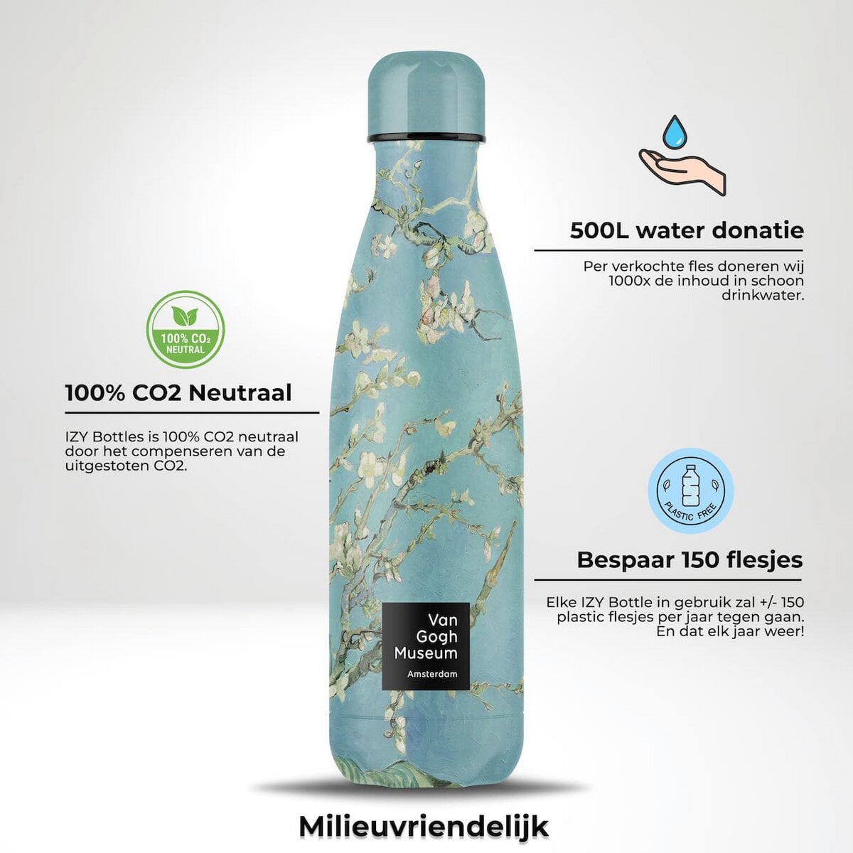 IZY Bottle - Amandelbloesem 500ML Van Gogh Collectie Thermosfles IZY Bottles 