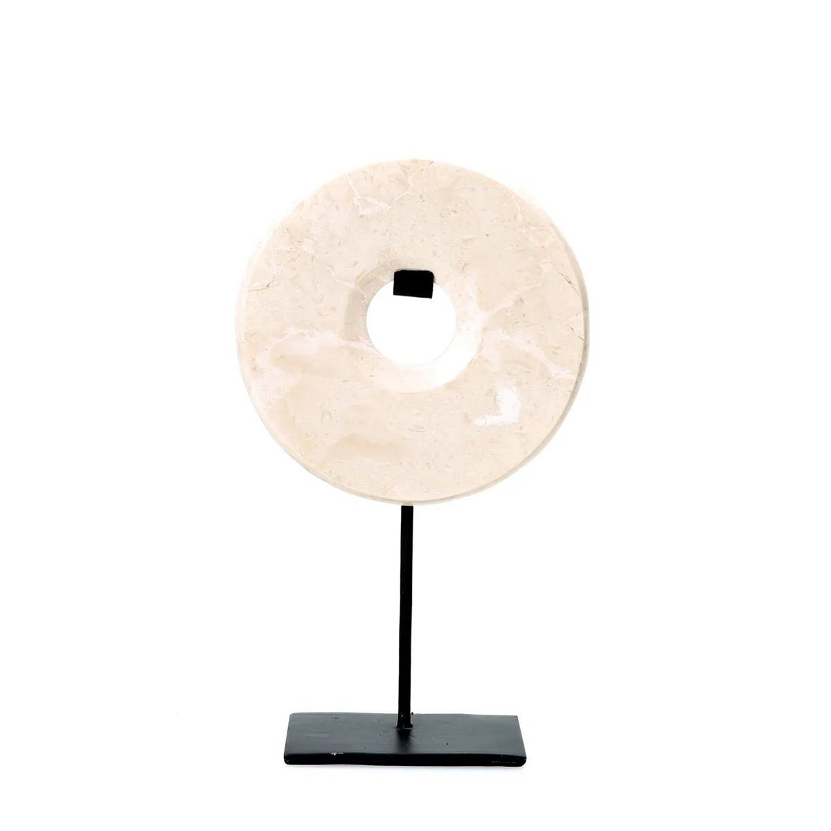 The Marble Disc on Stand - Wit - M Decoratie Bazar Bizar Living 