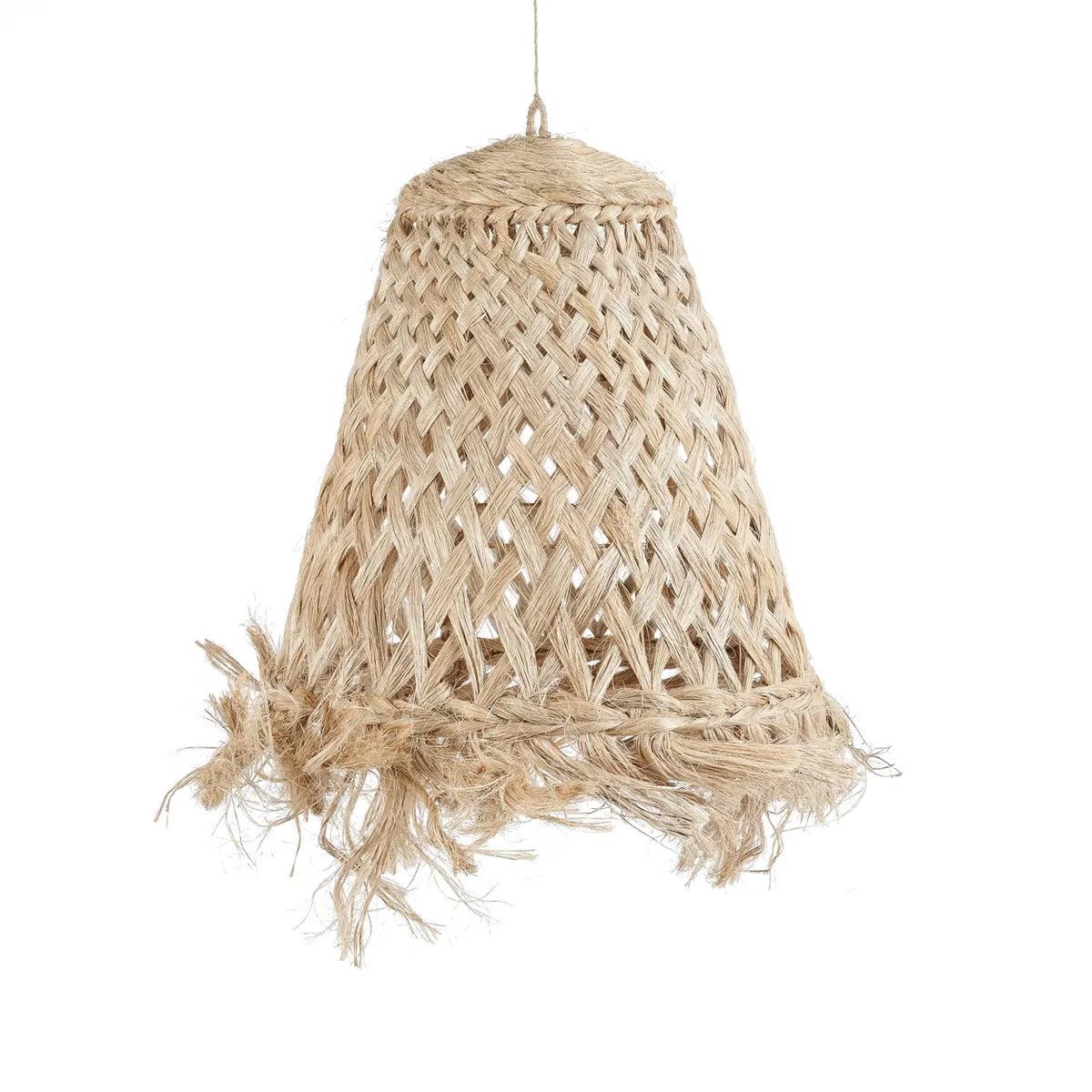 Handgemaakte Boho Hanglamp Maat M (53 cm) van natuurlijk abacavezels