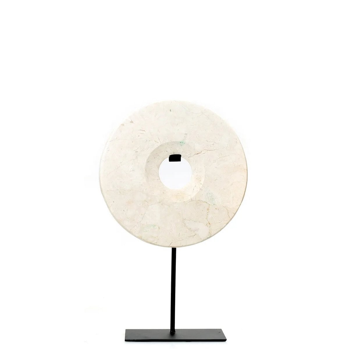 The Marble Disc on Stand - Wit - M Decoratie Bazar Bizar Living 