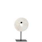 The Marble Disc on Stand - Wit - S Decoratie Bazar Bizar Living 