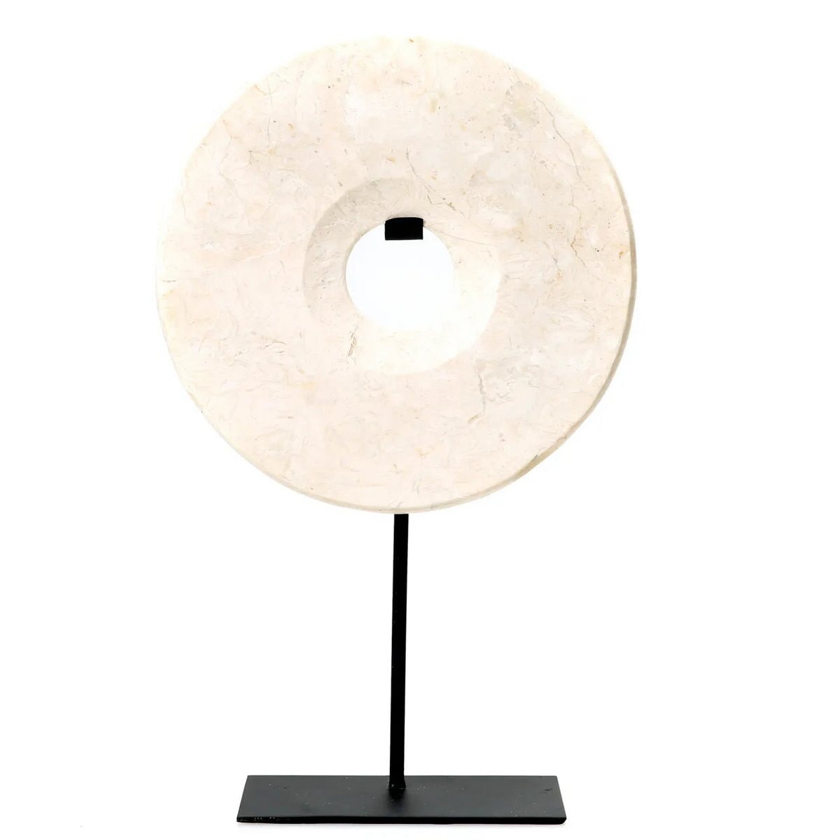 The Marble Disc on Stand - Wit - L Decoratie Bazar Bizar Living 