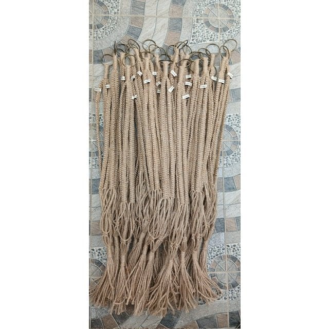 Plantenhanger macrame jute met zilverdraad Plantenhanger Luna-Leena 